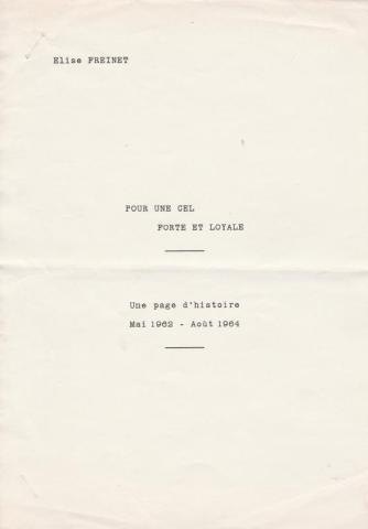 Pour une CEL forte et loyale de E Freinet 1965